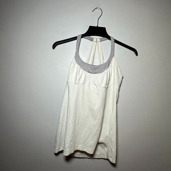 Lululemon Shelf-Bra Racerback Tank Top – White/Grey – Size M - Picture 2 of 7